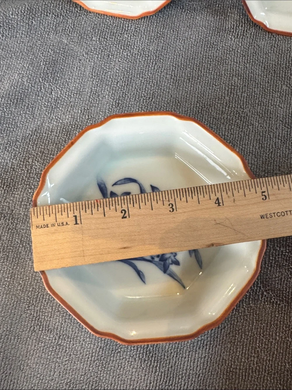 Vintage Koraku Kiln Japanese Arita Ware Plates Set of 4 Octagon Flower Dishes